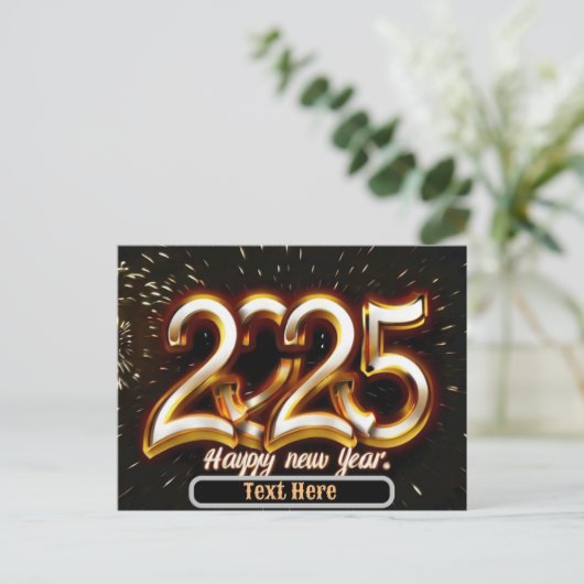 Gelukkig Nieuwjaar gouden typografie cadeaubon 202 Briefkaart (Staand voorkant)