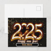 Gelukkig Nieuwjaar gouden typografie cadeaubon 202 Briefkaart (Voorkant / Achterkant)