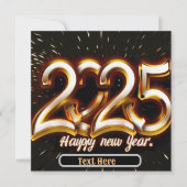 Gelukkig nieuwjaar gouden typografie uitnodigingsk kaart (Voorkant)