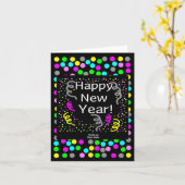 Gelukkig Nieuwjaar Groet Verticale Wenskaart Kaart (Gele Bloem)