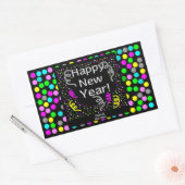 Gelukkig Nieuwjaar Groeten Rechthoek Sticker (Envelop)