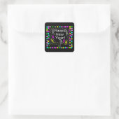 Gelukkig Nieuwjaar Groeten Vierkante Sticker (Tas)