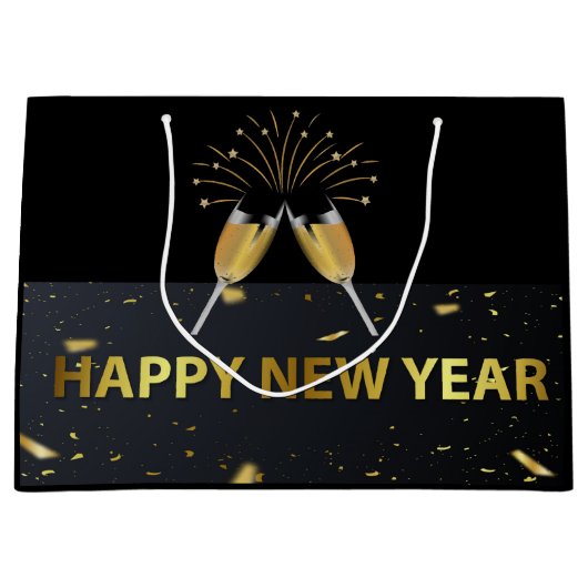 Gelukkig nieuwjaar groot cadeauzakje (Voorkant)