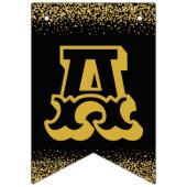 Gelukkig nieuwjaar grote gouden letters vlaggetjes (Derde vlag)