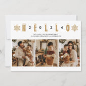 Gelukkig Nieuwjaar Hallo 2024 elegant minimalistis Feestdagenkaart (Voorkant)