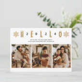 Gelukkig Nieuwjaar Hallo 2024 elegant minimalistis Feestdagenkaart (Staand voorkant)