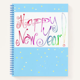 Gelukkig Nieuwjaar handlettering tekening Spiraal Notitieboek