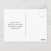 Gelukkig Nieuwjaar Hong Kong Fireworks Skyline Briefkaart (Achterkant)