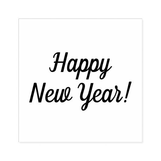 Gelukkig Nieuwjaar Houten Blok Opgezette Rubberste Rubberstempel (Afrduk)