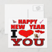 Gelukkig nieuwjaar Ik hou van je Feestdagenkaart (Voorkant / Achterkant)