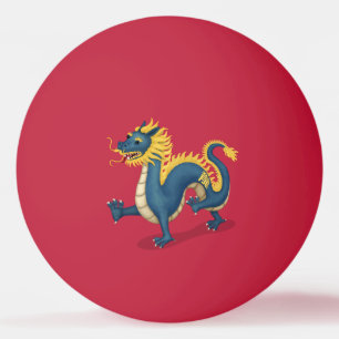 "Gelukkig Nieuwjaar" in Chinees 2024 Dragon Red Pingpongbal
