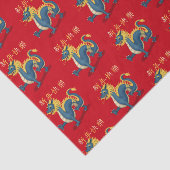 "Gelukkig Nieuwjaar" in Chinees 2024 Dragon Tissuepapier (Detail)