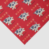 "Gelukkig Nieuwjaar" in de Chinese Zodiac Ox Tissuepapier (Detail)