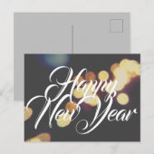 Gelukkig nieuwjaar in felle verlichting briefkaart (Voorkant / Achterkant)