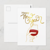 Gelukkig nieuwjaar in goud briefkaart (Voorkant / Achterkant)