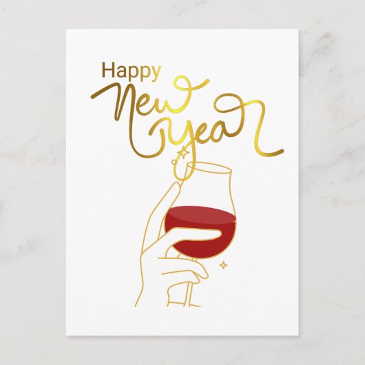 Gelukkig nieuwjaar in goud briefkaart (Voorkant)