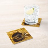 Gelukkig Nieuwjaar in goud en zwart Kartonnen Onderzetters (Insitu)