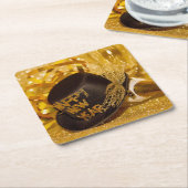 Gelukkig Nieuwjaar in goud en zwart Kartonnen Onderzetters (Schuin)