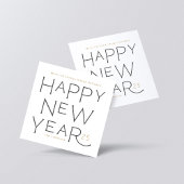 Gelukkig Nieuwjaar in grijze handgeschreven tekst  Feestdagenkaart