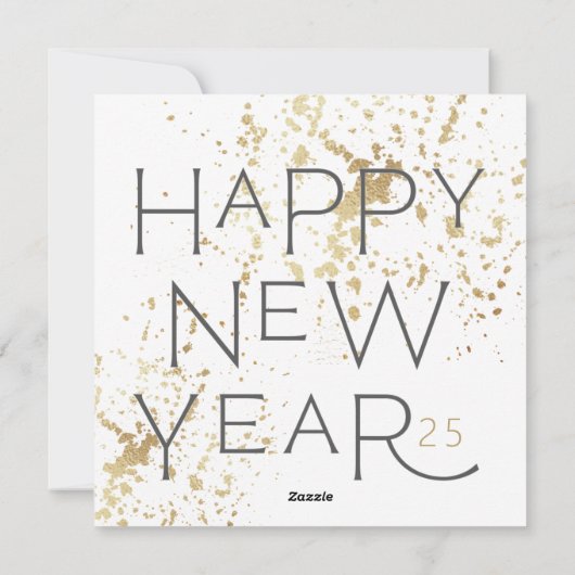 Gelukkig Nieuwjaar in grijze handgeschreven tekst  Feestdagenkaart (Achterkant)