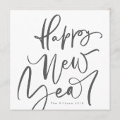 Gelukkig Nieuwjaar in handgeschreven tekst Feestdagenkaart (Voorkant)