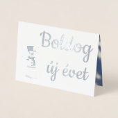 Gelukkig Nieuwjaar - in het Hongaars Folie Kaarten (Voorkant)
