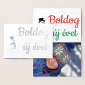 Gelukkig Nieuwjaar - in het Hongaars Folie Kaarten (Display)