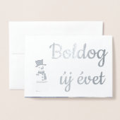 Gelukkig Nieuwjaar - in het Hongaars Folie Kaarten (Voorkant met envelop)