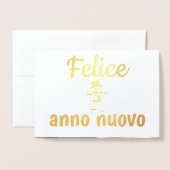 Gelukkig nieuwjaar - in het Italiaans Folie Kaarten (Voorkant met envelop)