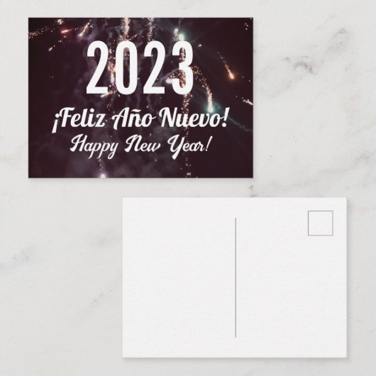 Gelukkig Nieuwjaar in het Spaans  Notitiekaartje (Voorkant / Achterkant)