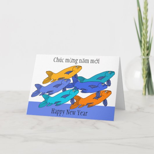 Gelukkig Nieuwjaar in het Vietnamees Kaart (Voorkant)