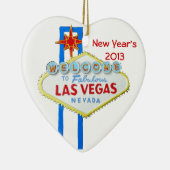 Gelukkig Nieuwjaar in Las Vegas Keramisch Ornament (Rechts)