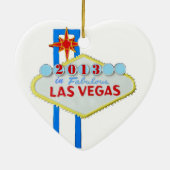 Gelukkig Nieuwjaar in Las Vegas Keramisch Ornament (Achterkant)