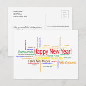 Gelukkig Nieuwjaar in verschillende talen Feestdagenkaart (Voorkant / Achterkant)