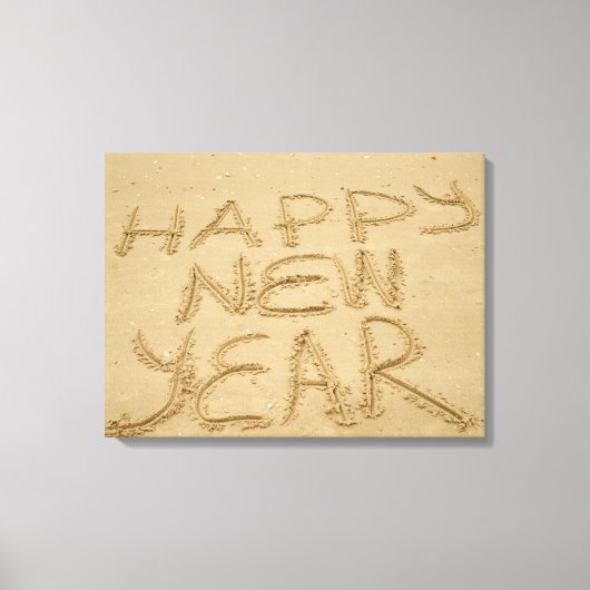 Gelukkig nieuwjaar in zand canvas afdruk (Voorkant)