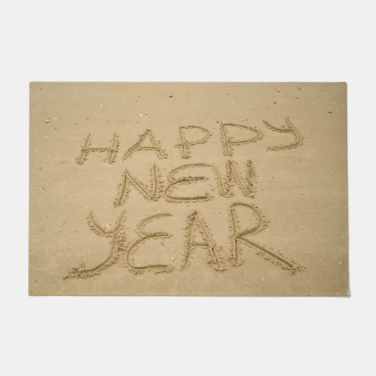 Gelukkig nieuwjaar in zand deurmat (Voorkant)
