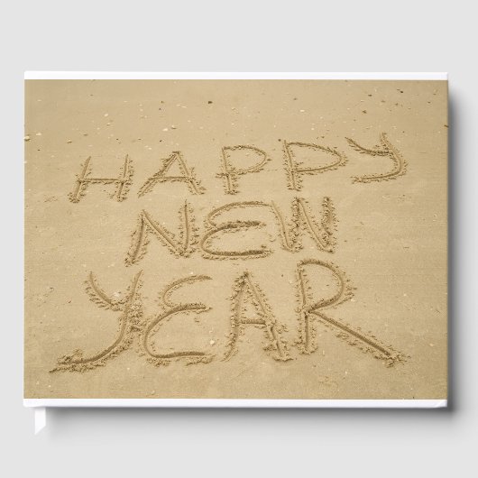 Gelukkig nieuwjaar in zand gastenboek (Voorkant)