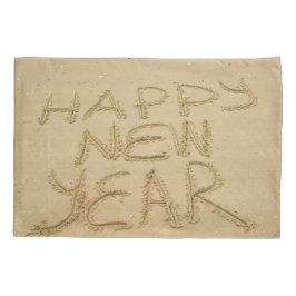 Gelukkig nieuwjaar in zand kussensloop