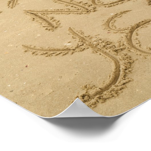 Gelukkig nieuwjaar in zand poster (Hoek)