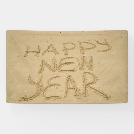 Gelukkig nieuwjaar in zand spandoek (Horizontaal)