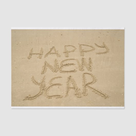 Gelukkig nieuwjaar in zand tissuepapier (Voorkant)