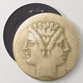 Gelukkig Nieuwjaar — Janus Coin Ronde Button 6,0 Cm (Voorkant /achterkant)