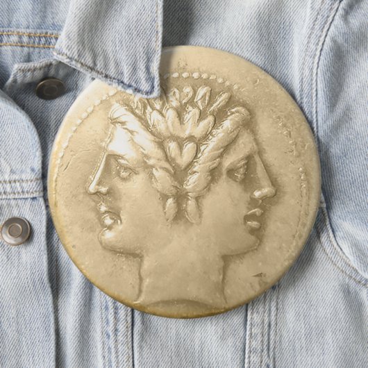 Gelukkig Nieuwjaar — Janus Coin Ronde Button 6,0 Cm (In situ)