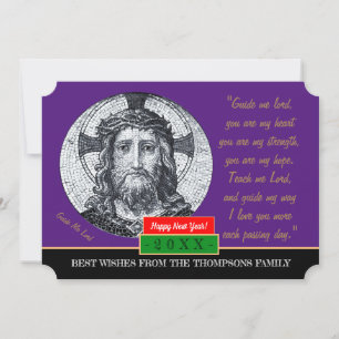 Gelukkig Nieuwjaar & Jezus Christus Gebed "Leid Mi Feestdagenkaart
