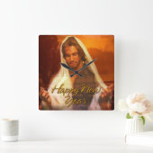 Gelukkig nieuwjaar Jezus Klock Opties Vierkante Klok (Huis)