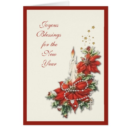 Gelukkig Nieuwjaar Jezus Religieuze Rosary Scripti (Voorkant)