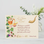 Gelukkig Nieuwjaar Joods Nieuwjaar Roosj Hasjana H Kaart (Staand voorkant)