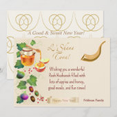 Gelukkig Nieuwjaar Joods Nieuwjaar Roosj Hasjana H Kaart (Voorkant / Achterkant)