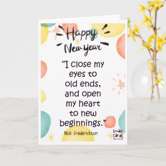 Gelukkig Nieuwjaar Kaart (Gele Bloem)