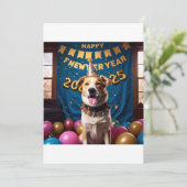 gelukkig nieuwjaar kaart hond (Staand voorkant)